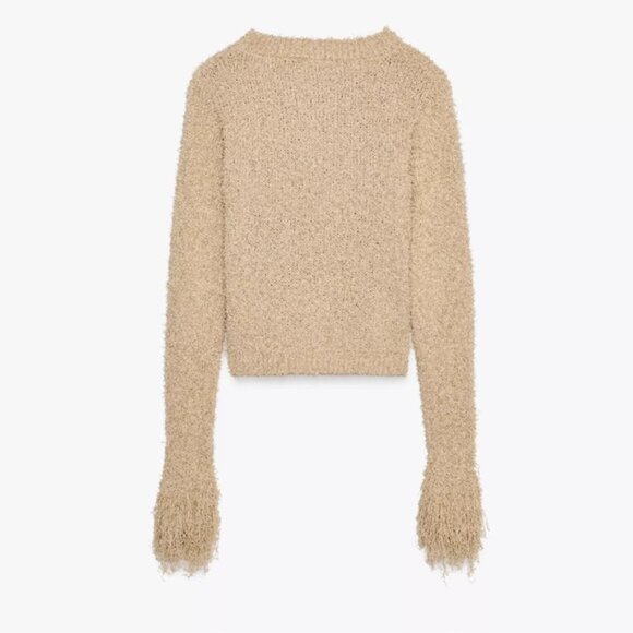 ZARA FRINGED KNIT JACKET - Picture 3 of 4